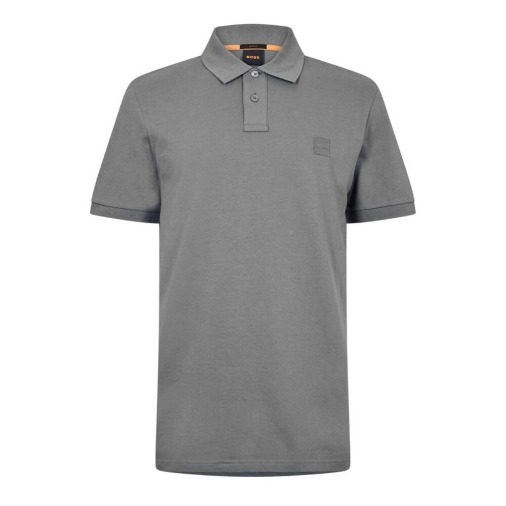 Boss Mens Passenger Box Logo Polo Shirt / Gray